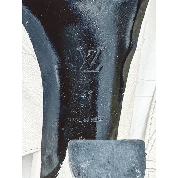 Louis Vuitton White Peep Toe Heels size 41 - Picture 8 of 8